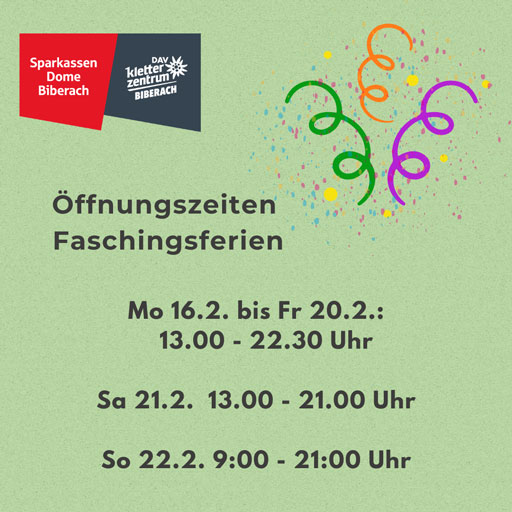 Öffnungszeiten Faschingsferien